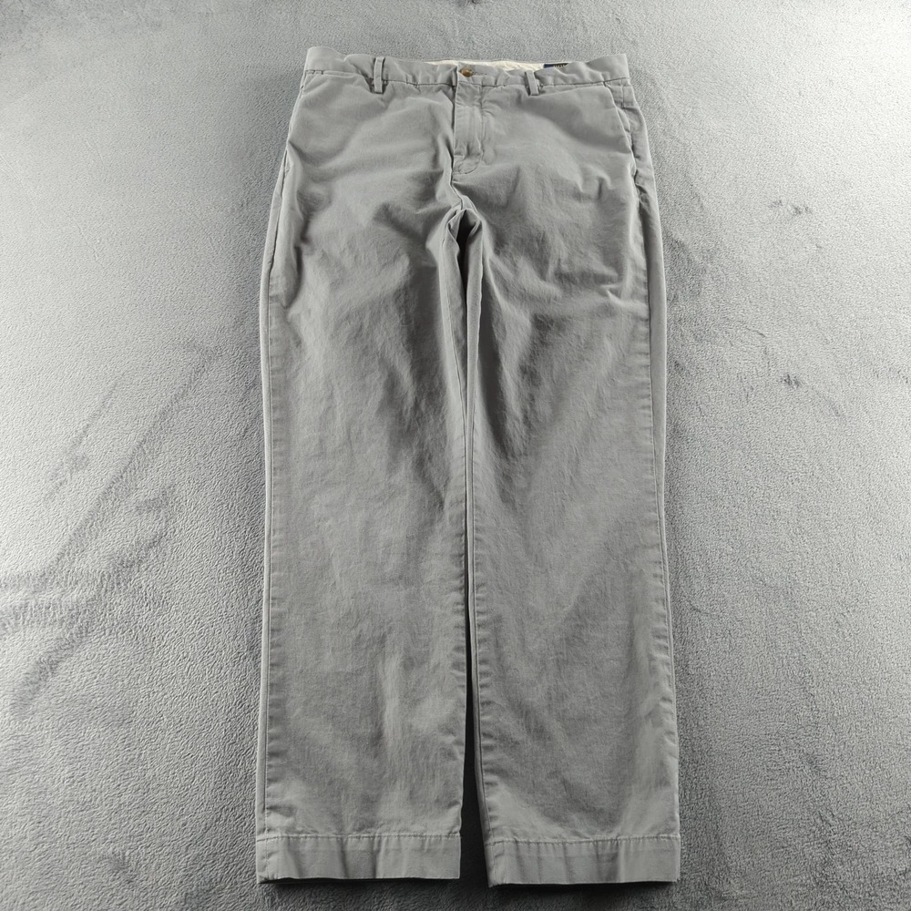 Polo Ralph Lauren Pants Mens 35 (Fits 34x30) Gray Classic Fit Chino Twill Cuffed
